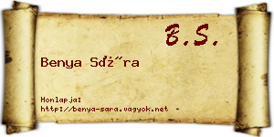 Benya Sára névjegykártya